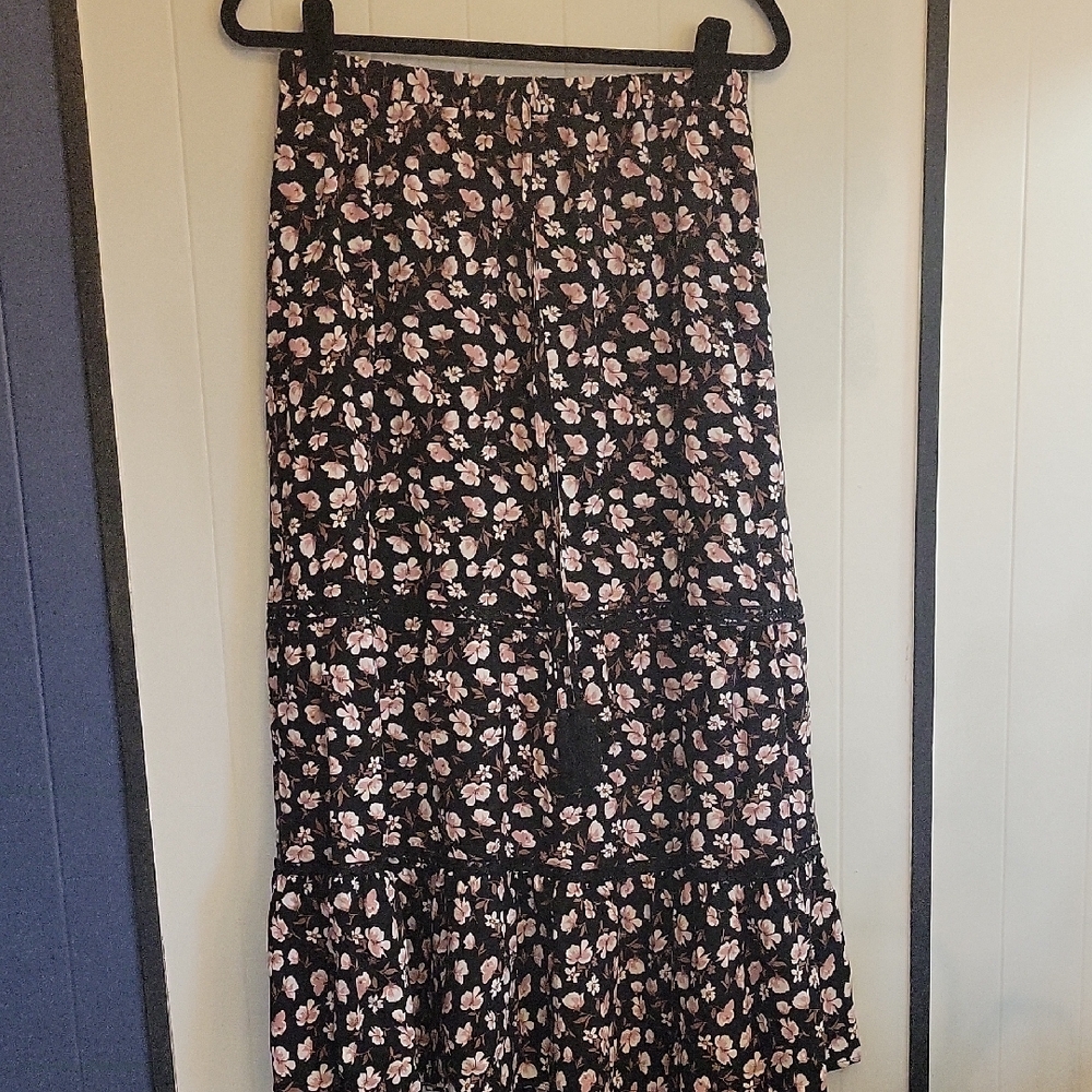 Floral Black and Pink Women's Skirt